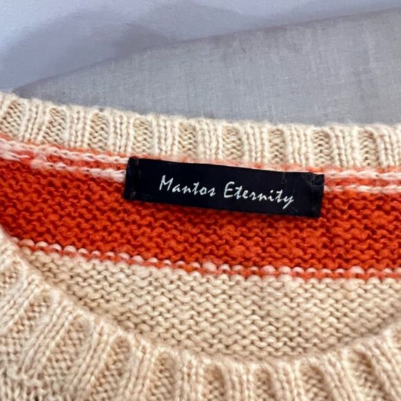 Mantos Eternity Multicolor Southwest Vibe Fringe Sweater Poncho One Size - Picture 7 of 8